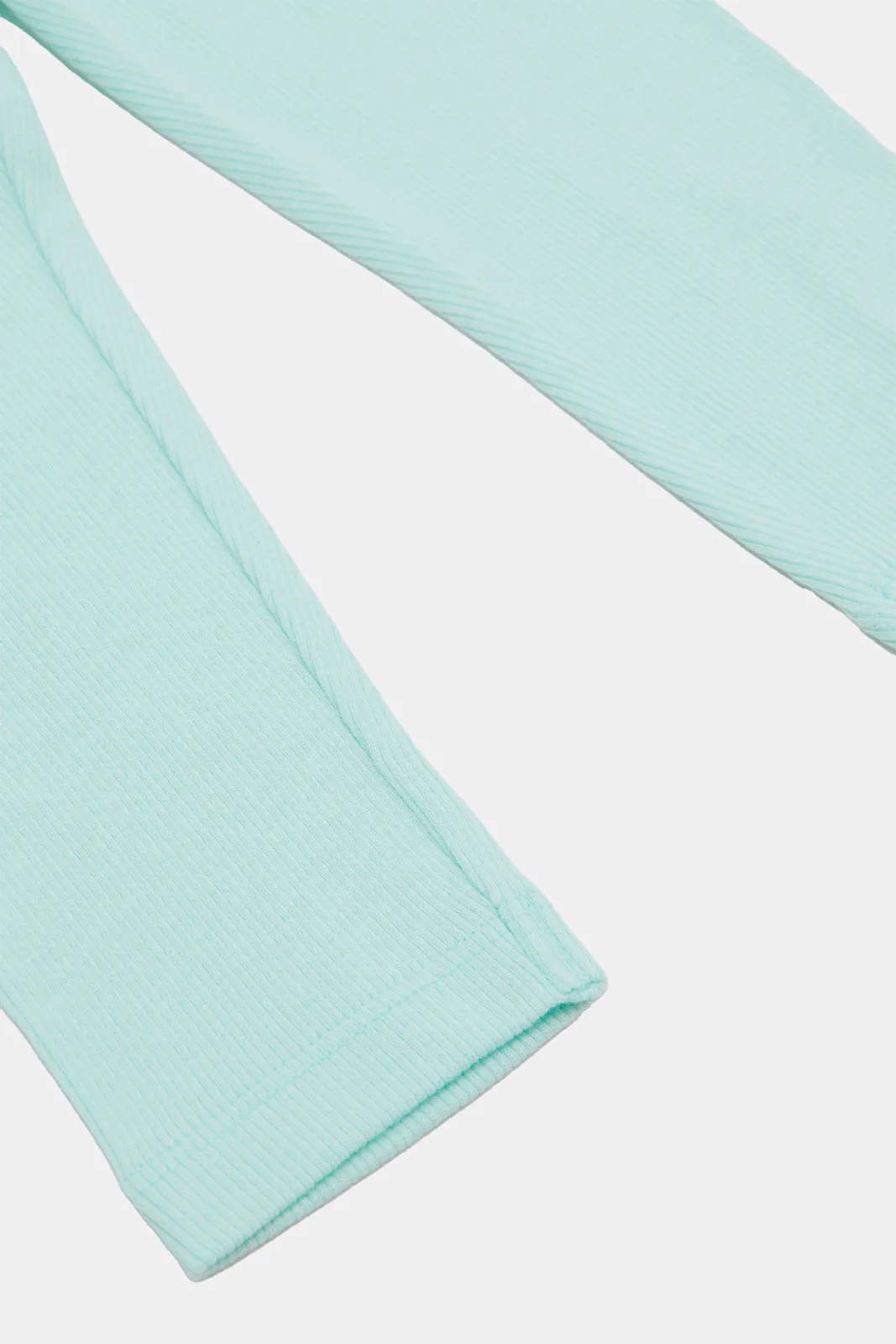 Infant Girls Mint Embroidered Leggings