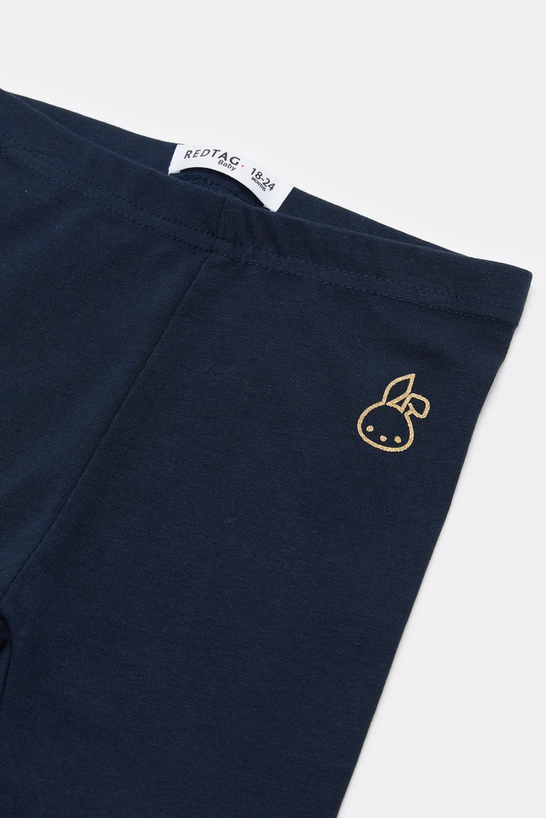 Infant Girls Navy Placement Print Leggings