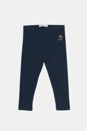 Infant Girls Navy Placement Print Leggings