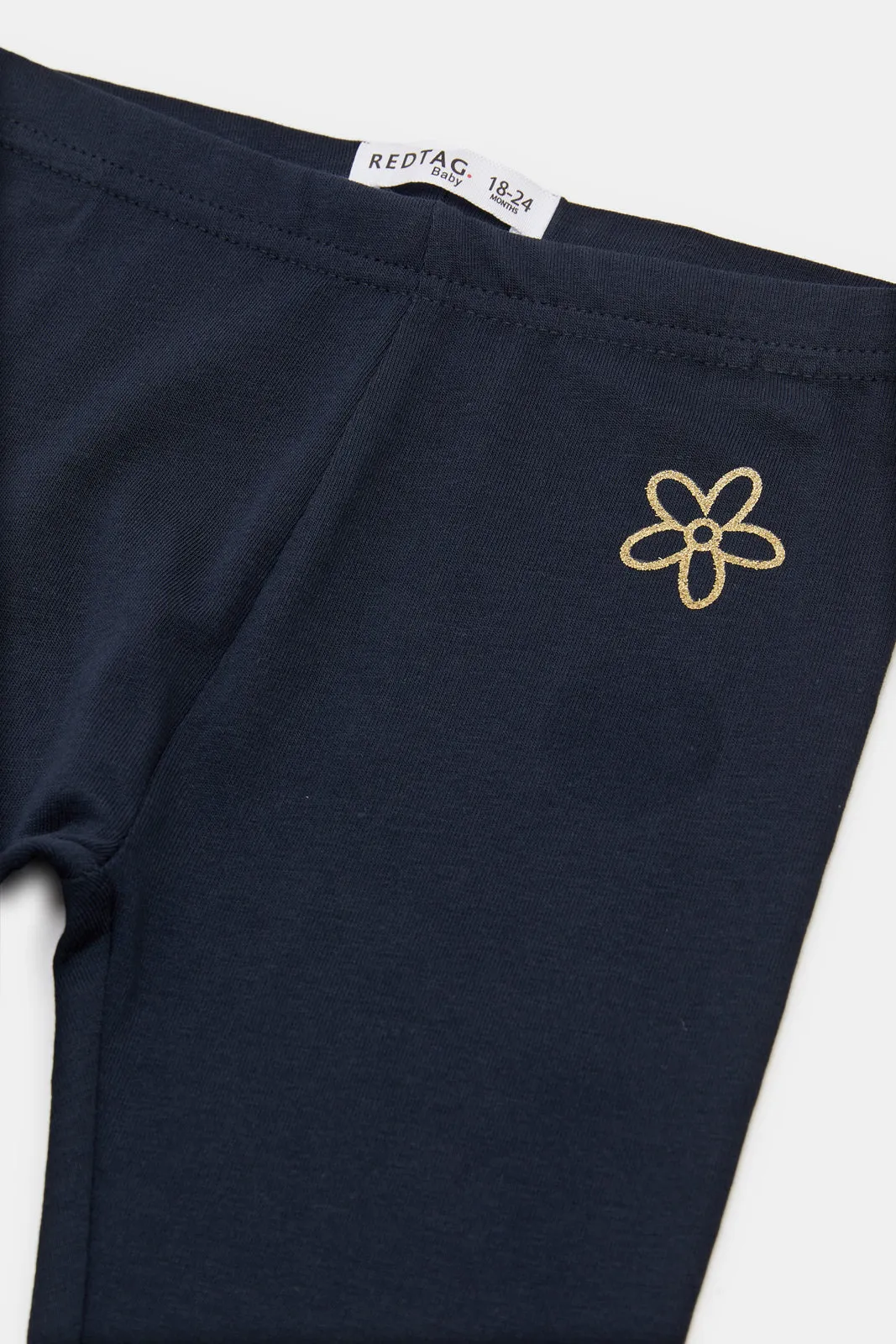 Infant Girls Navy Solid Leggings