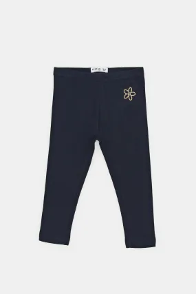 Infant Girls Navy Solid Leggings