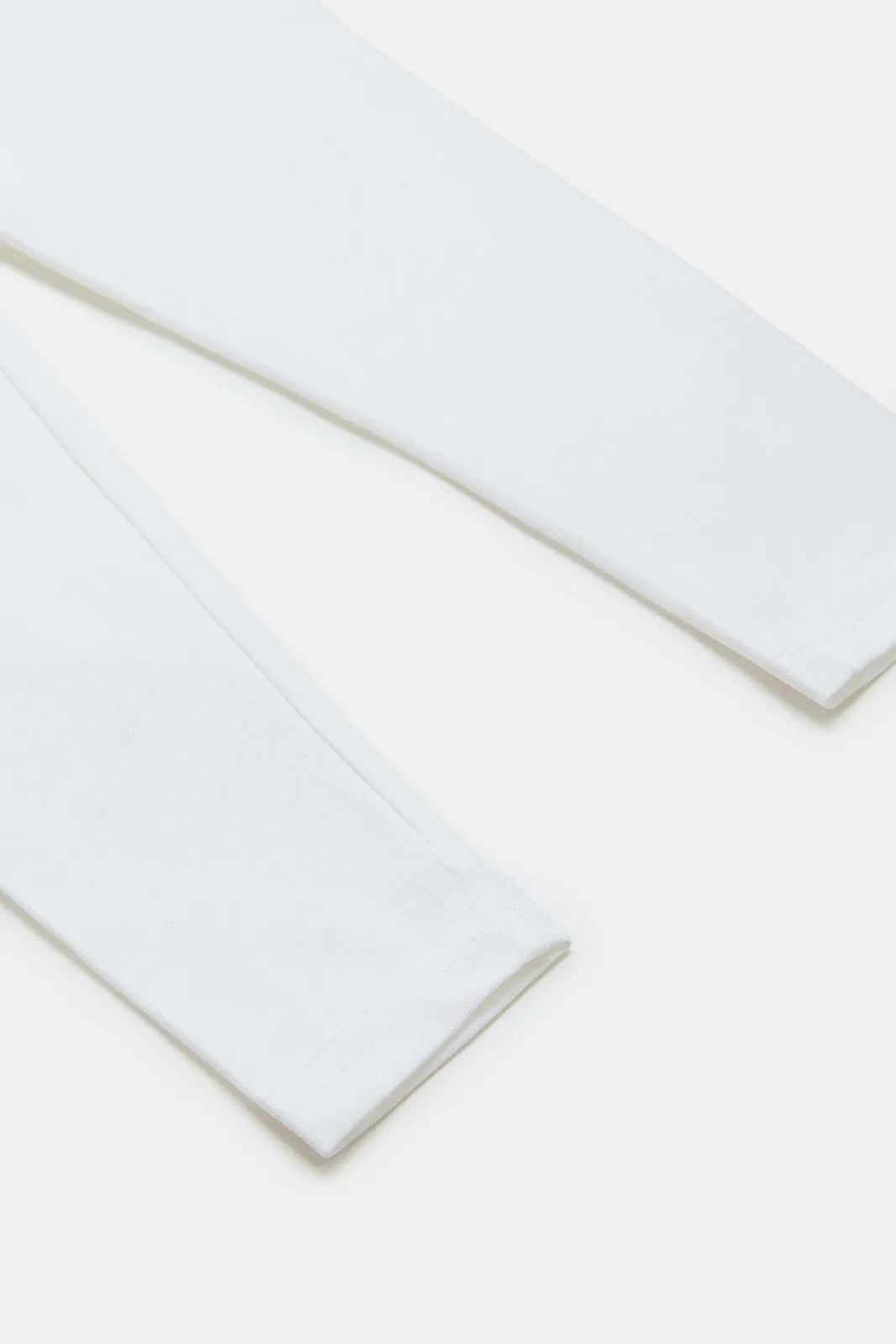 Infant Girls White Placement Print Basic Legging