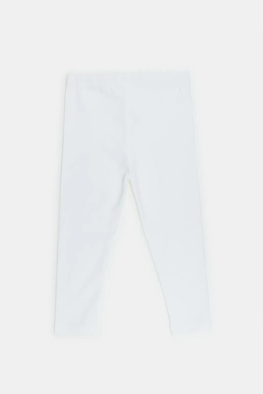 Infant Girls White Placement Print Basic Legging