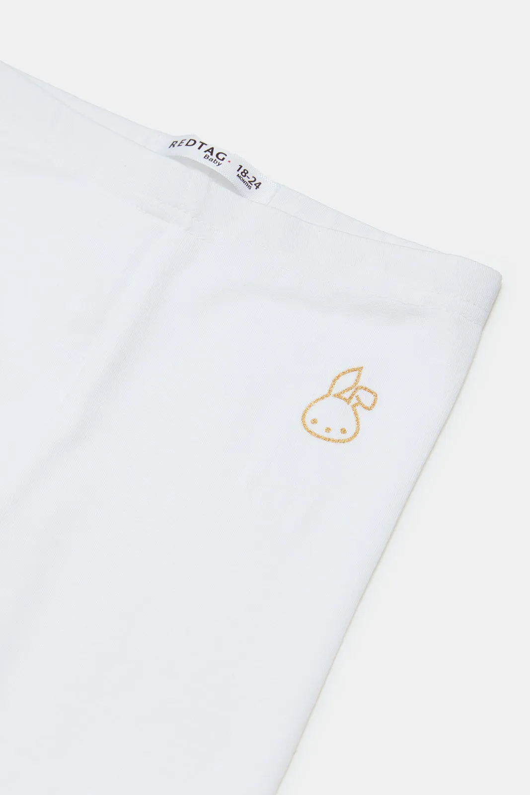 Infant Girls White Placement Print Basic Legging