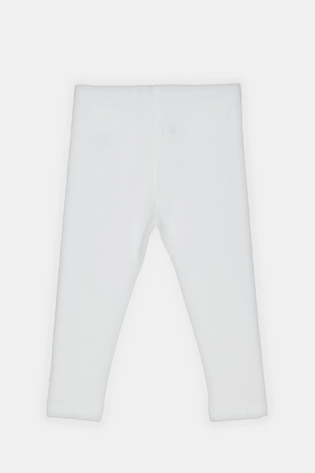 Infant Girls White Solid Leggings