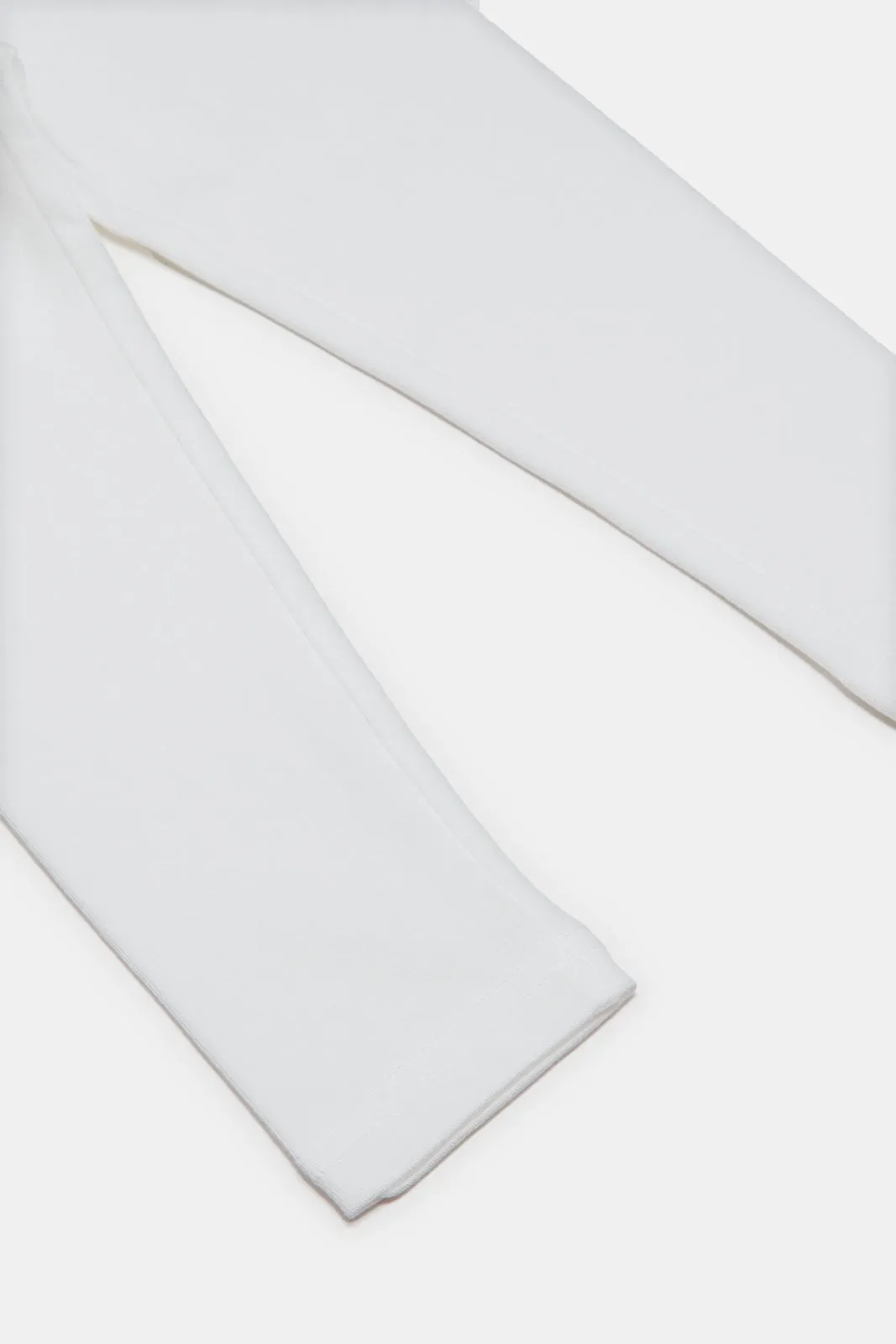 Infant Girls White Solid Leggings