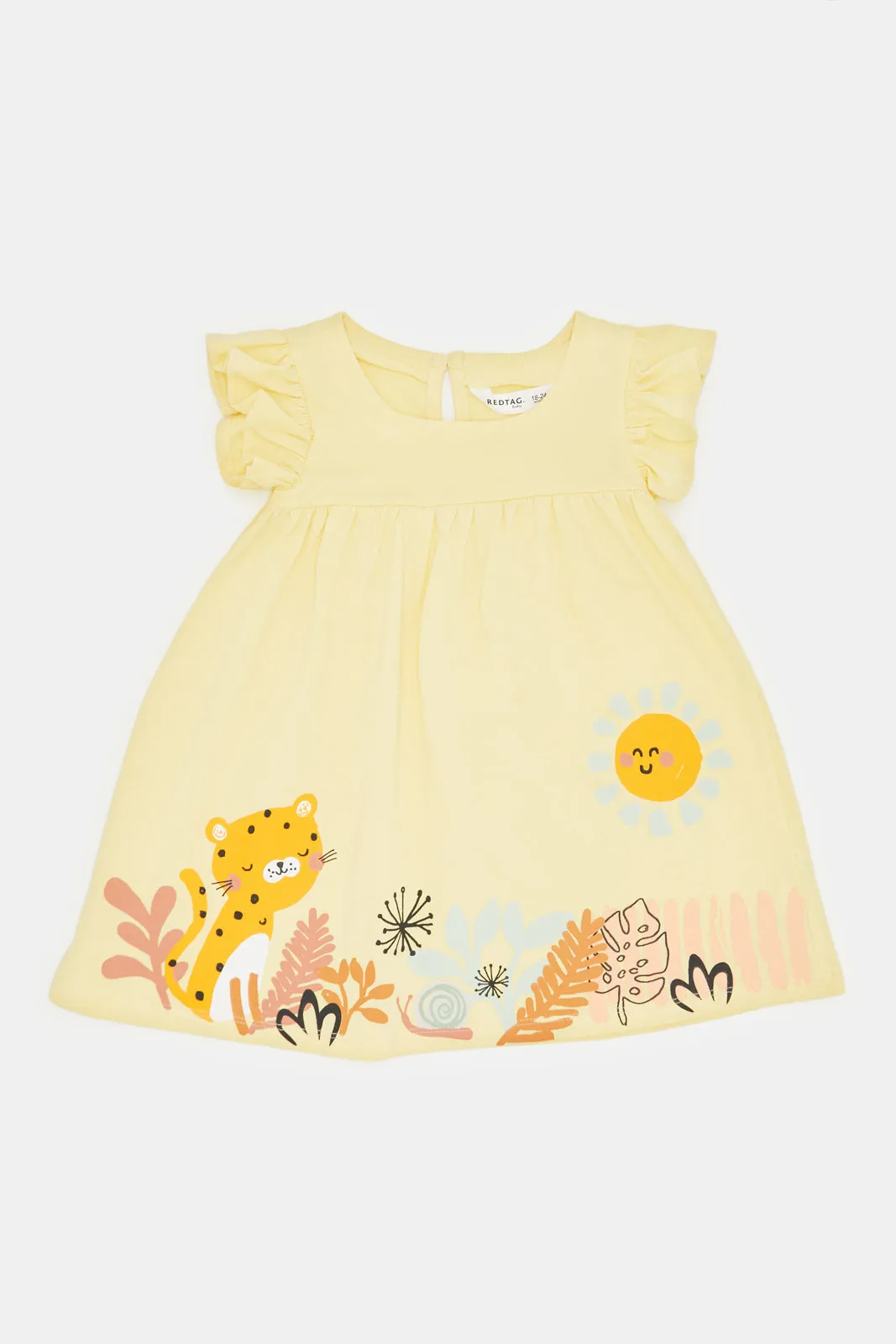 Infant Girls Yellow Safari Dress