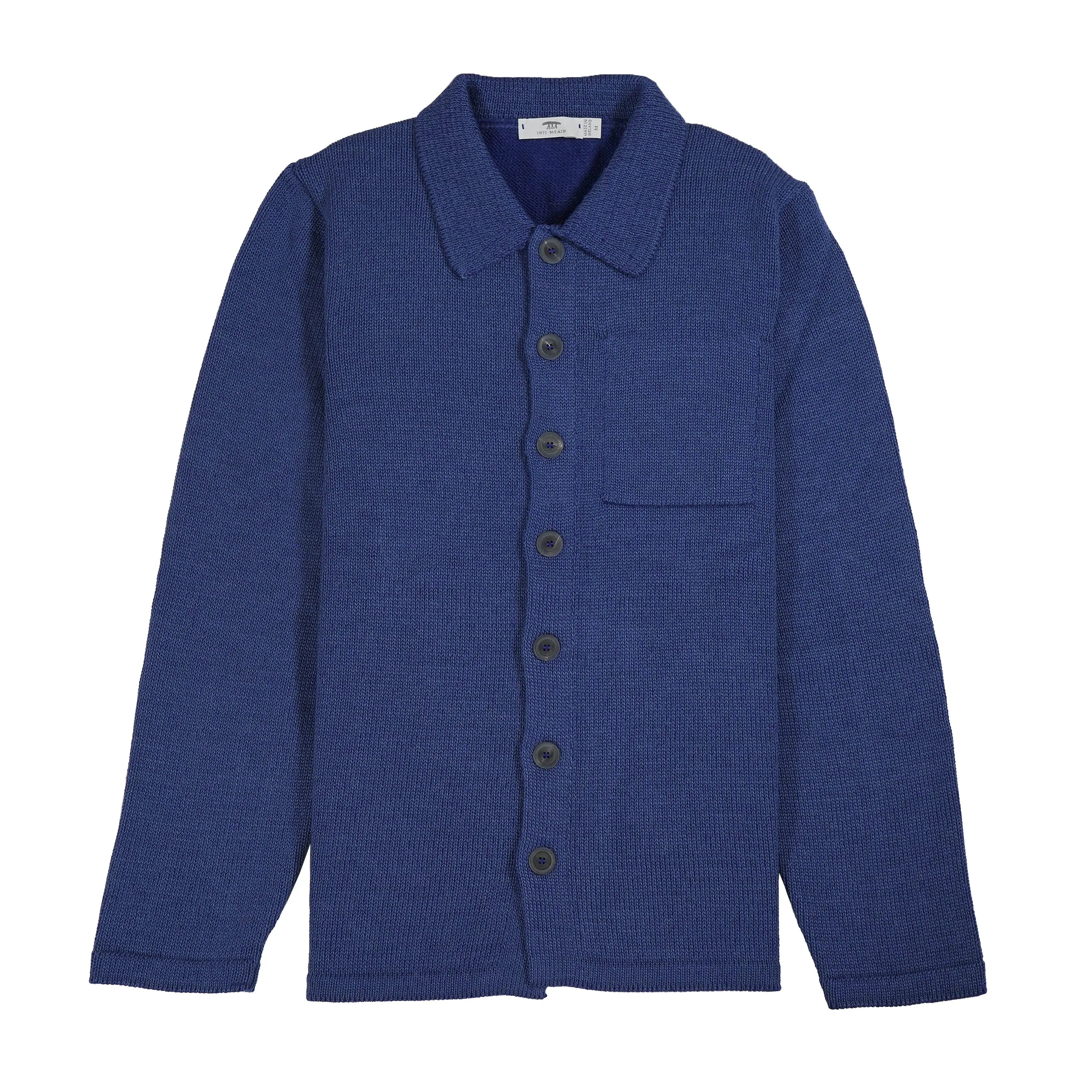 Inis Meáin Plated Alpaca Shirt Jacket - Blue
