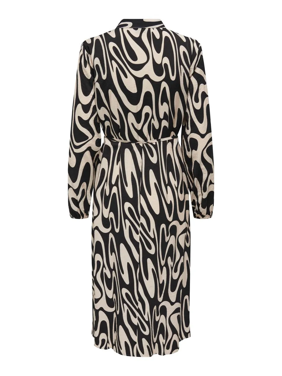 Jdycamille L/s Shirt Dress Wvn - Zwart Dessin
