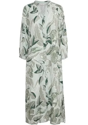 Joella Long Shirt Dress - Hedge Green Mix