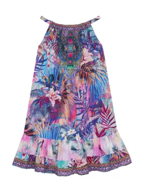 KIDS FRILL HEM TIERED DRESS 4-10 SOUTH BEACH SUNRISE