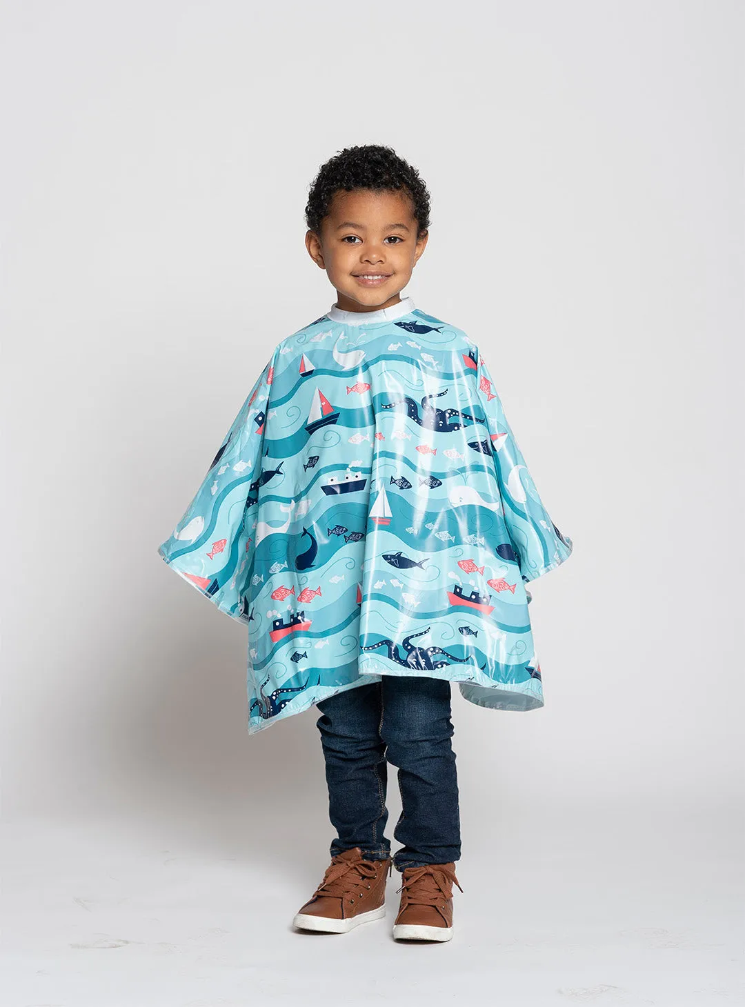 Kids Shampoo Cape - Underwater Print
