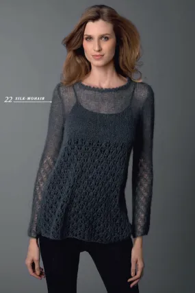 Knit kit Lace Pullover gestrickt aus Mohair mit Seide von Katia