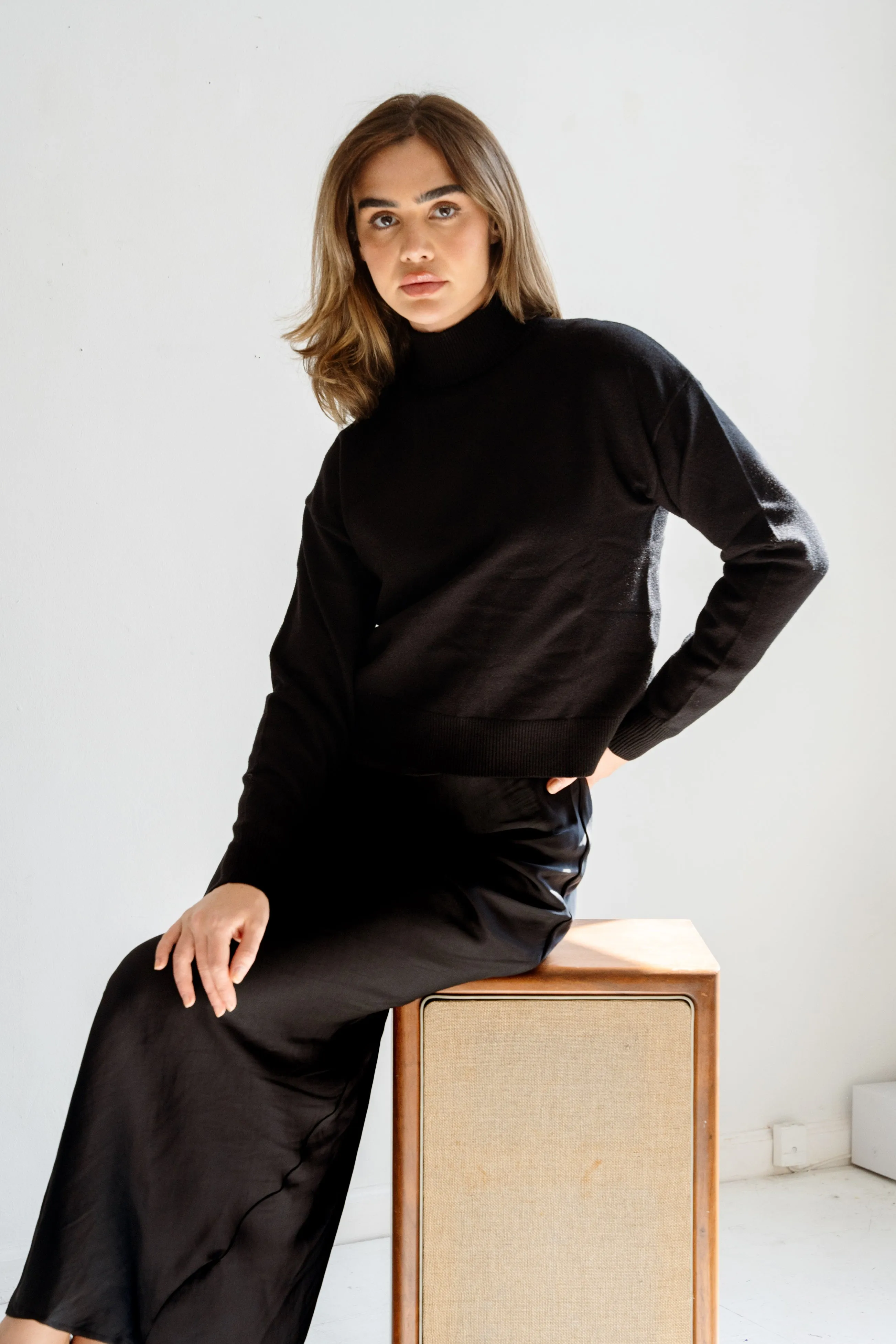 Knit Mockneck Boxy Top