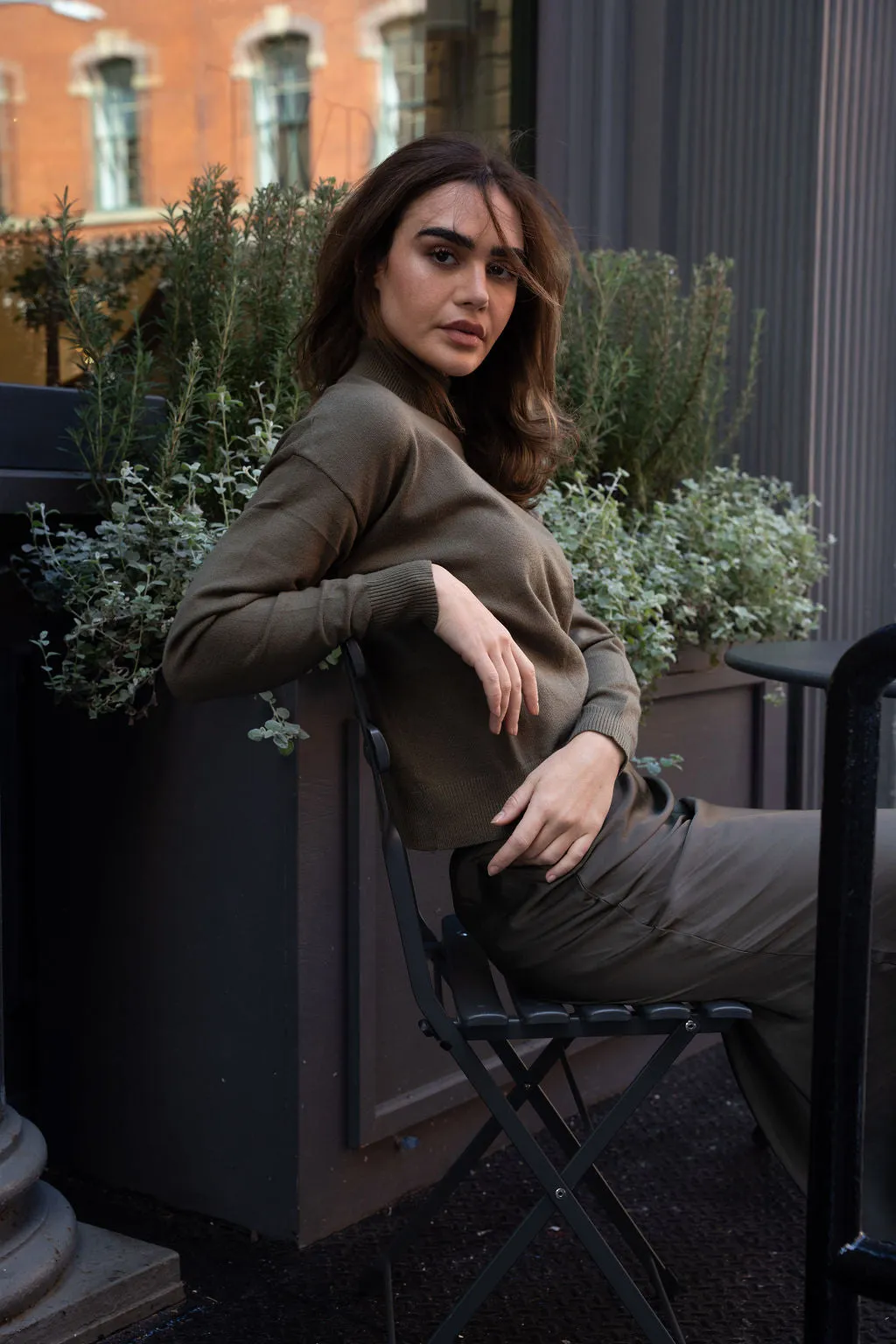 Knit Mockneck Boxy Top
