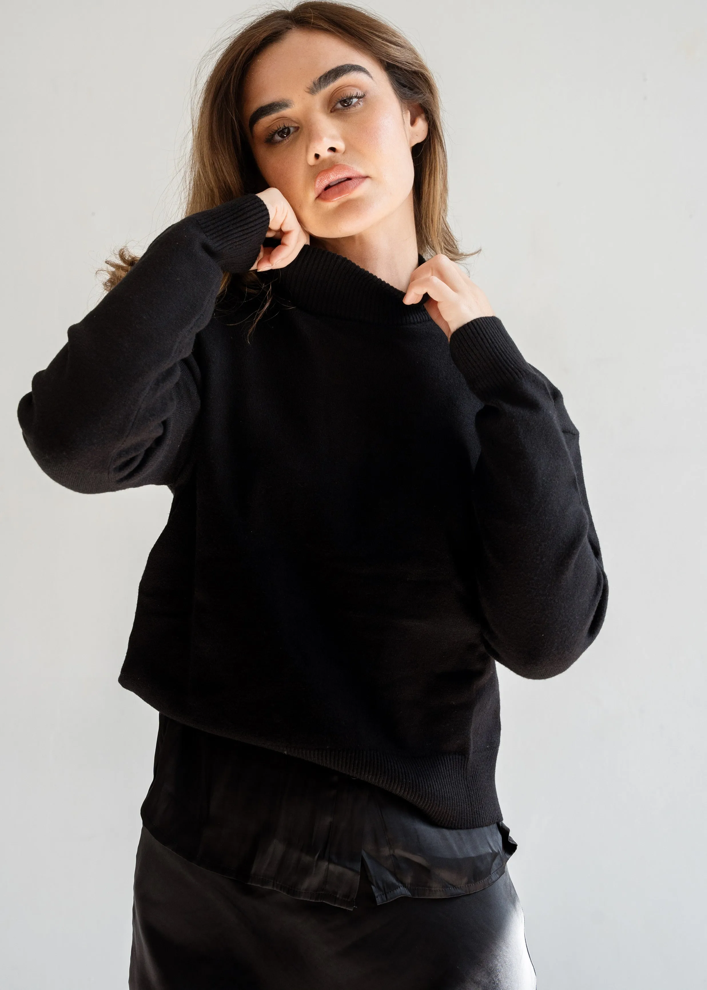 Knit Mockneck Boxy Top