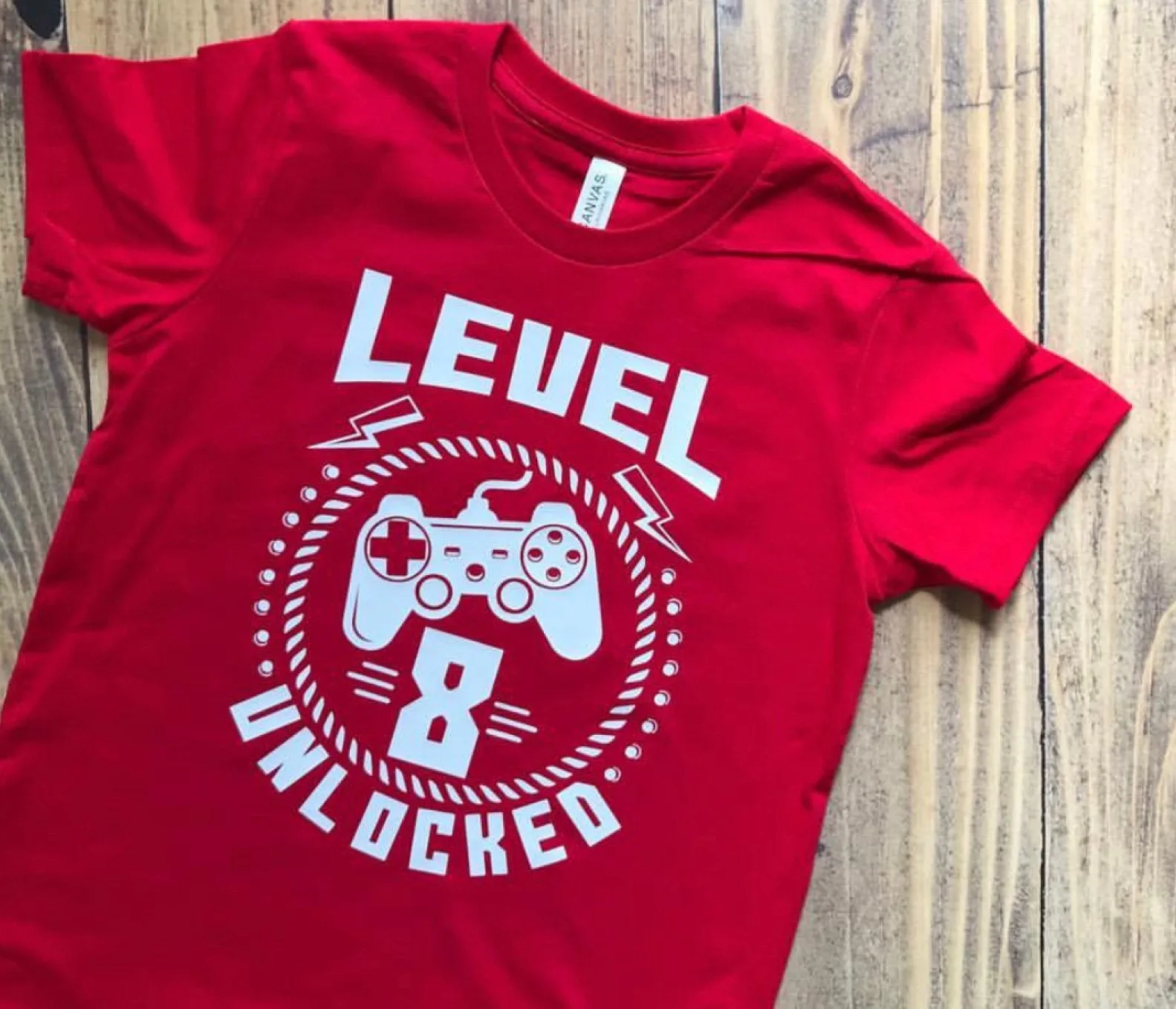 Level Unlocked, Gamer Birthday Video Game Shirt, Cute Shirt, Personalized Any Age or Color