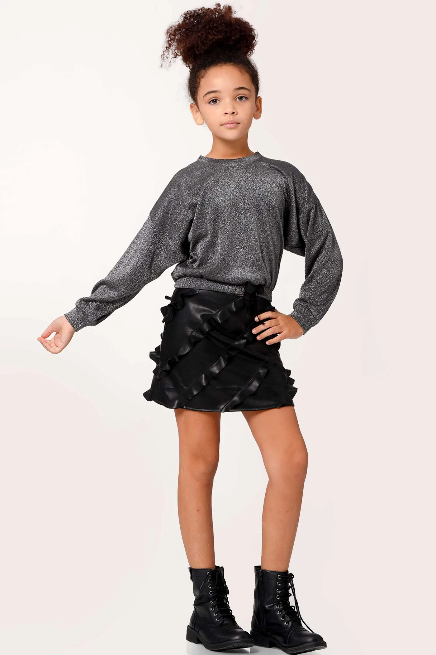 Little Girl's Metallic Shimmer Sweatshirt
