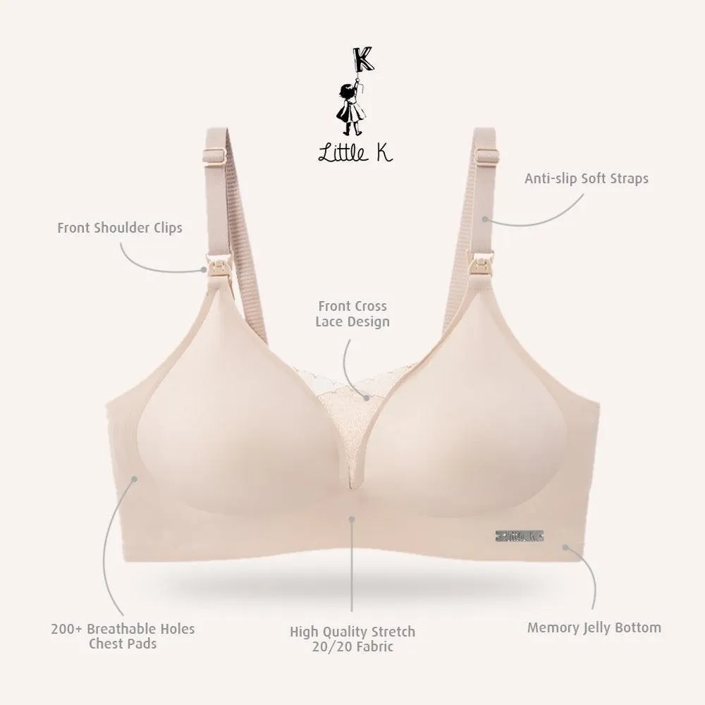 Little K Mesh T-Shirt Nursing Bra - Icy Grey