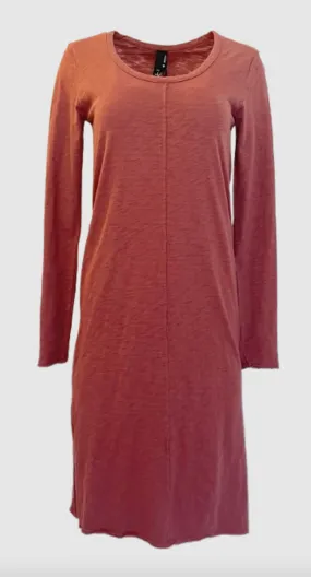 Long Sleeve Midi Dress w/ Raw Edges