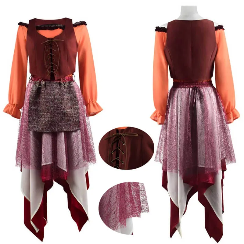 Mary Sanderson Costumes Hocus Pocus Cosplay Halloween Carnival Cosplay Dress
