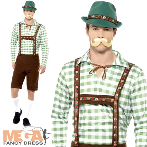 Men's Alpine Bavarian Oktoberfest German Lederhosen Fancy Dress Costume