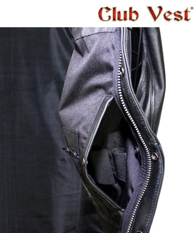 Men's Black Liner Naked Cowhide Gun Pocket With Zipper And Snap Vest by Club Vest®