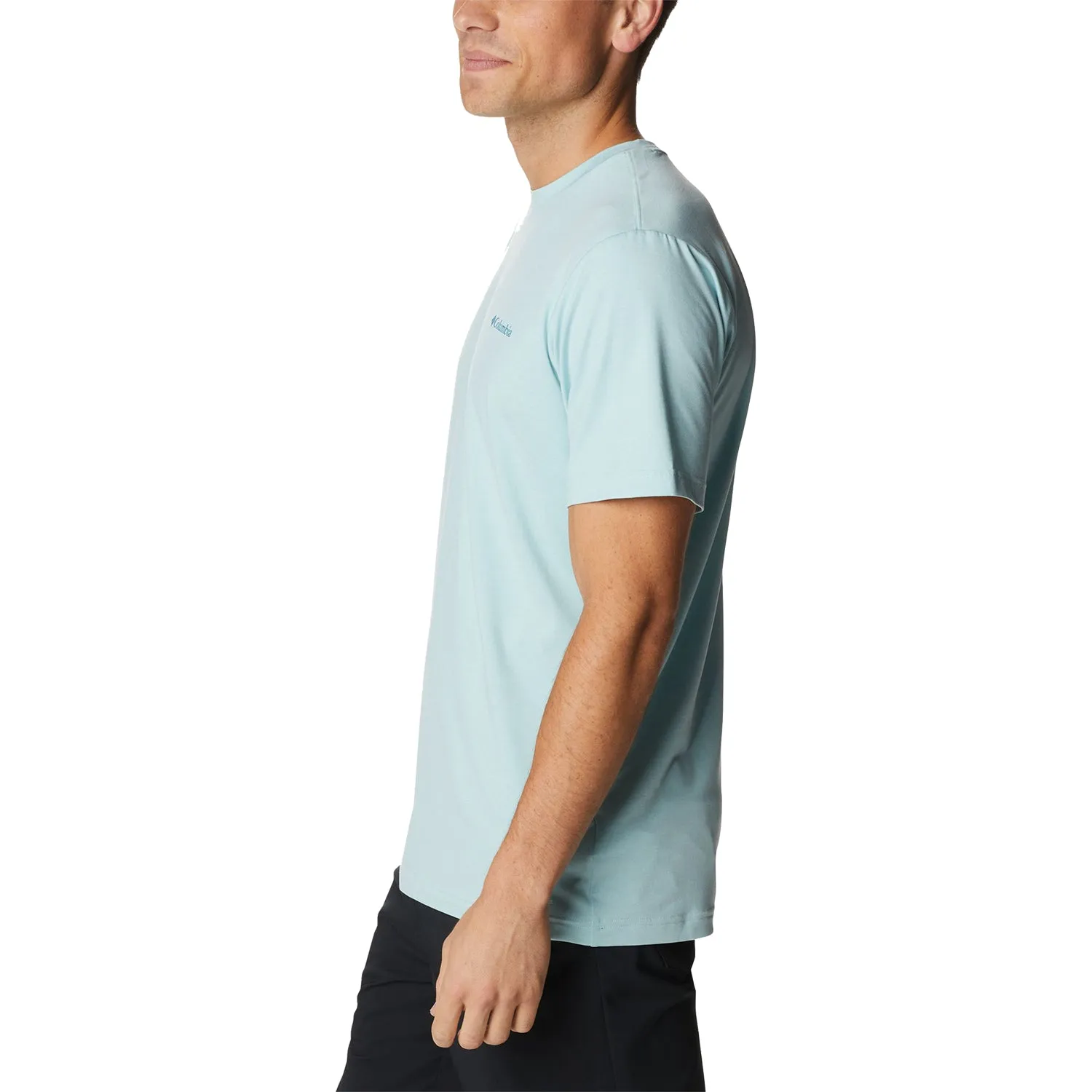 Men's Columbia Tech Trail Graphic Tee Icy Morn Heather/Off Grid