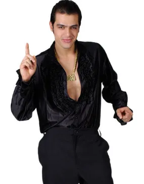 Men's Disco Ruffle Shirt 70s Saturday Night Fever Costume