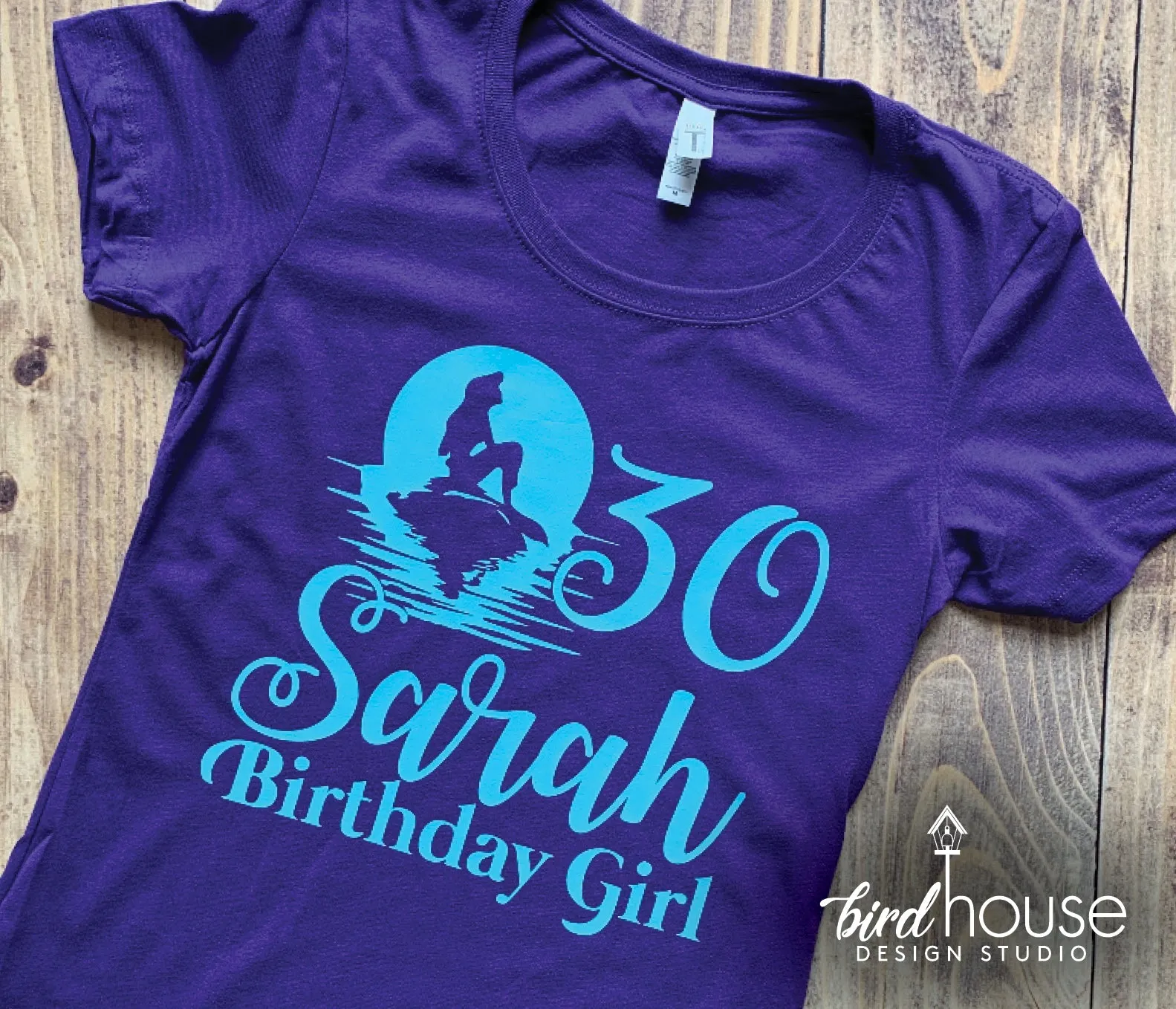 Mermaid Birthday Shirt Personalized, Cute Any Name or Age, Pick any Color