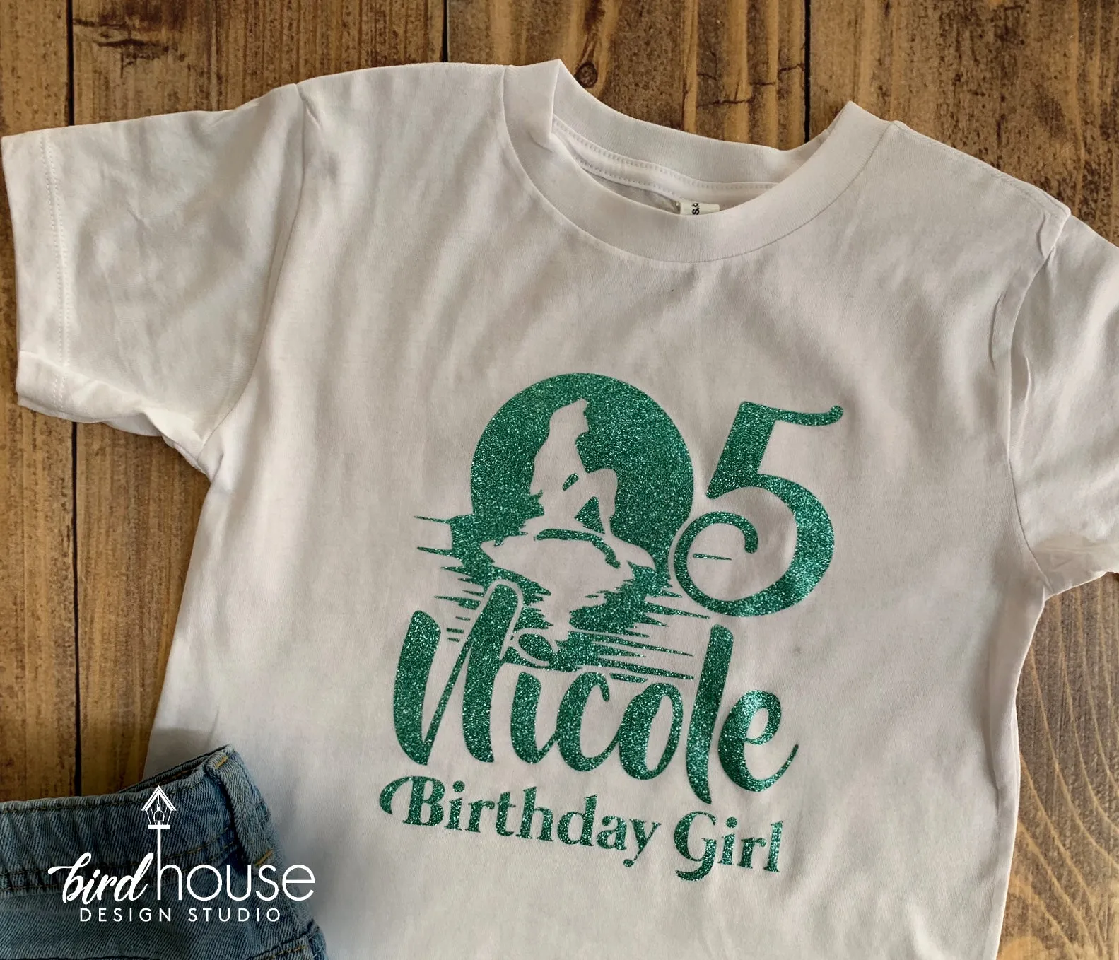 Mermaid Birthday Shirt Personalized, Cute Any Name or Age, Pick any Color