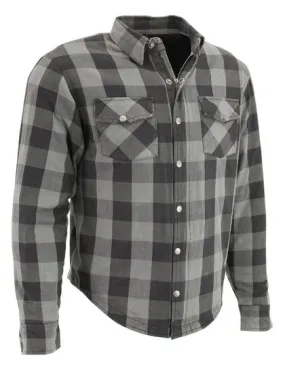 Milwaukee Performance MPM1630 Men's Armored Checkered Flannel Shirt with Aramid® by DuPont™ Fibers-Grey/Black