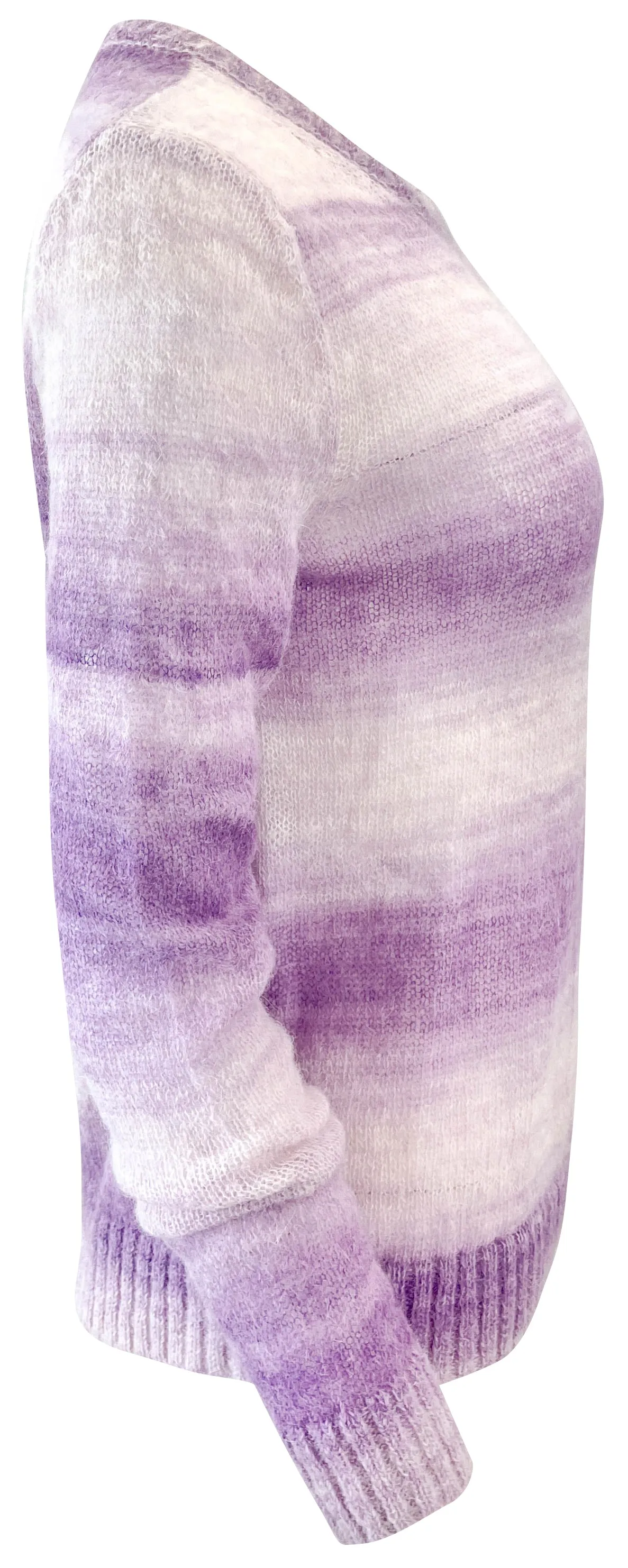 Missoni Mohair Blend Striped Sweater in Purple/White