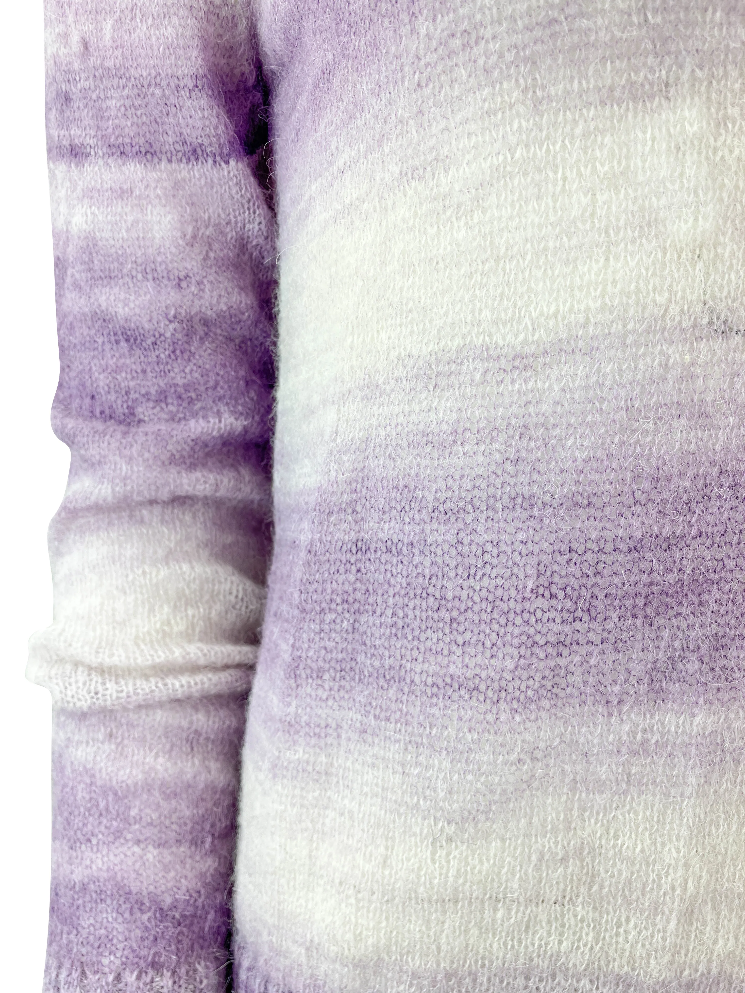 Missoni Mohair Blend Striped Sweater in Purple/White