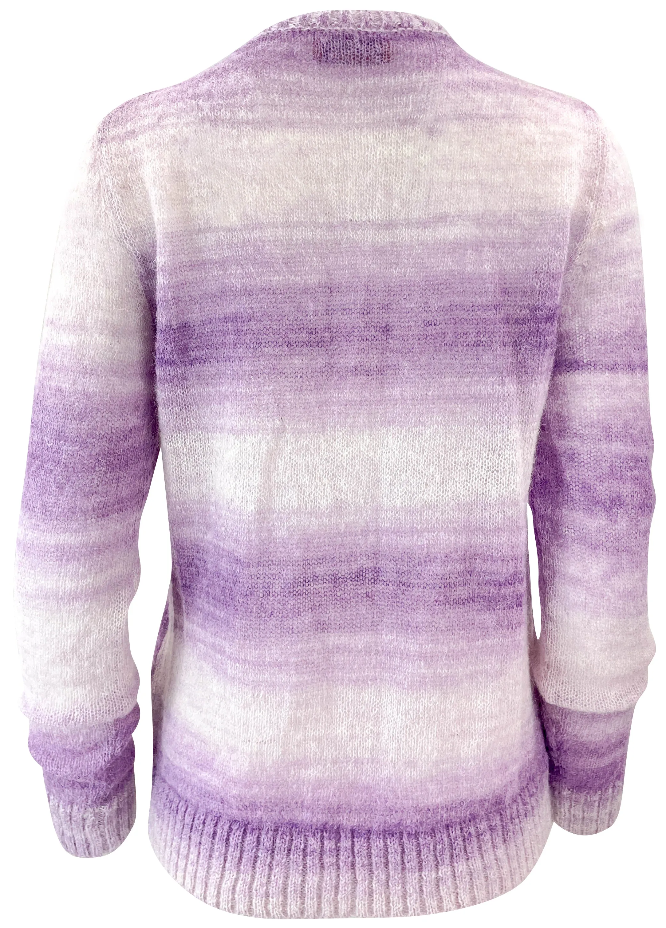 Missoni Mohair Blend Striped Sweater in Purple/White