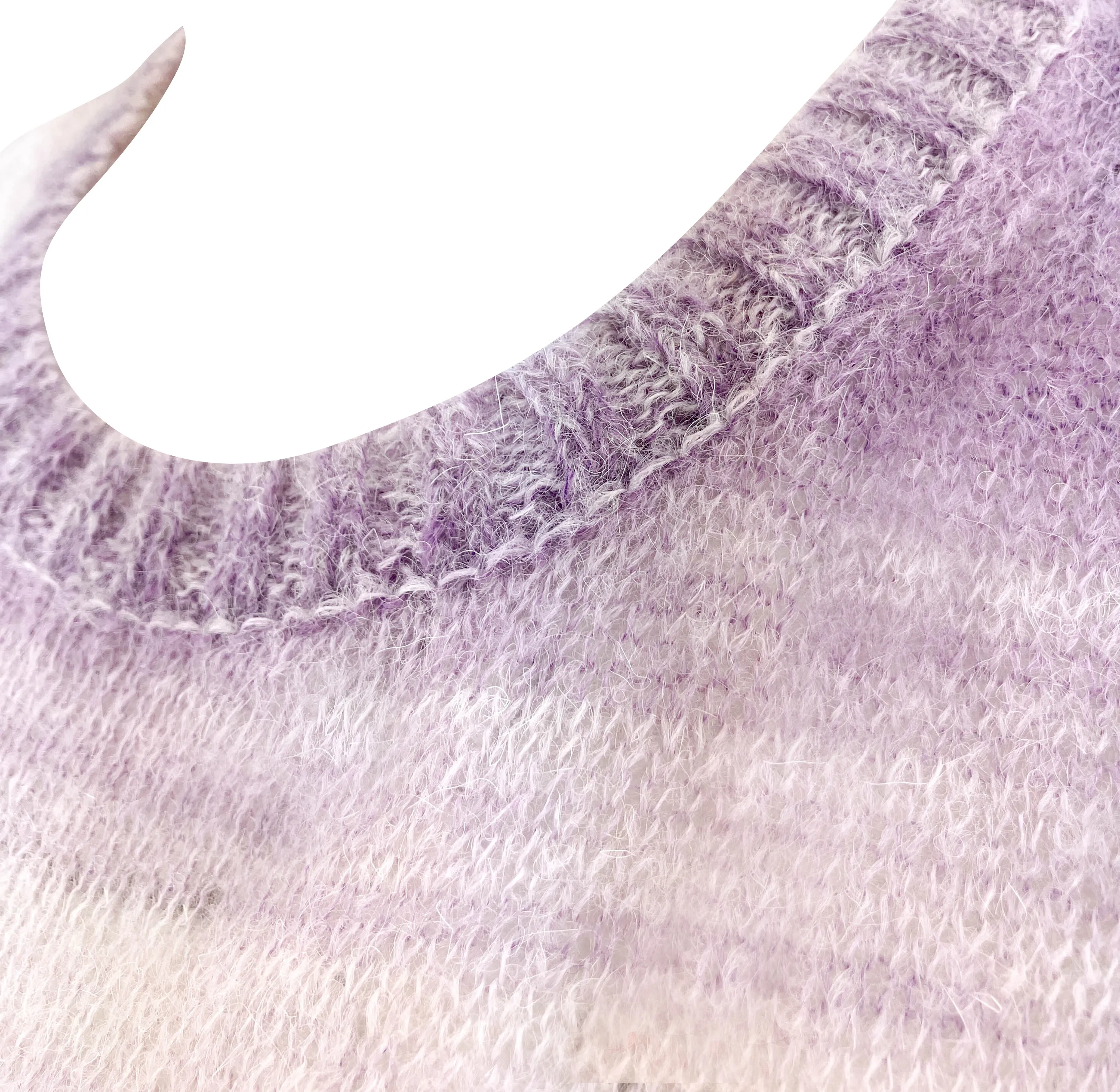 Missoni Mohair Blend Striped Sweater in Purple/White