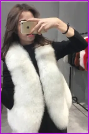 Natural White Fox Fur Gilet 46CM DO1543