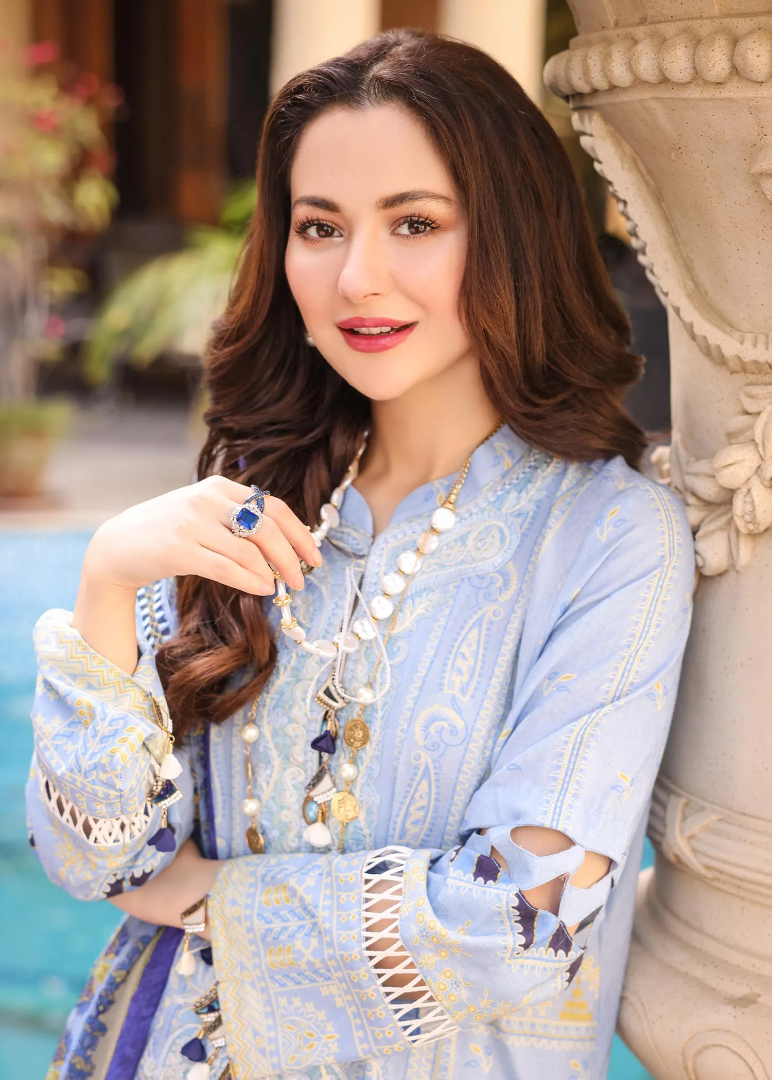 Naushad Imdad Luxury Lawn Collection – Cashmere Blue - NI-LL-008