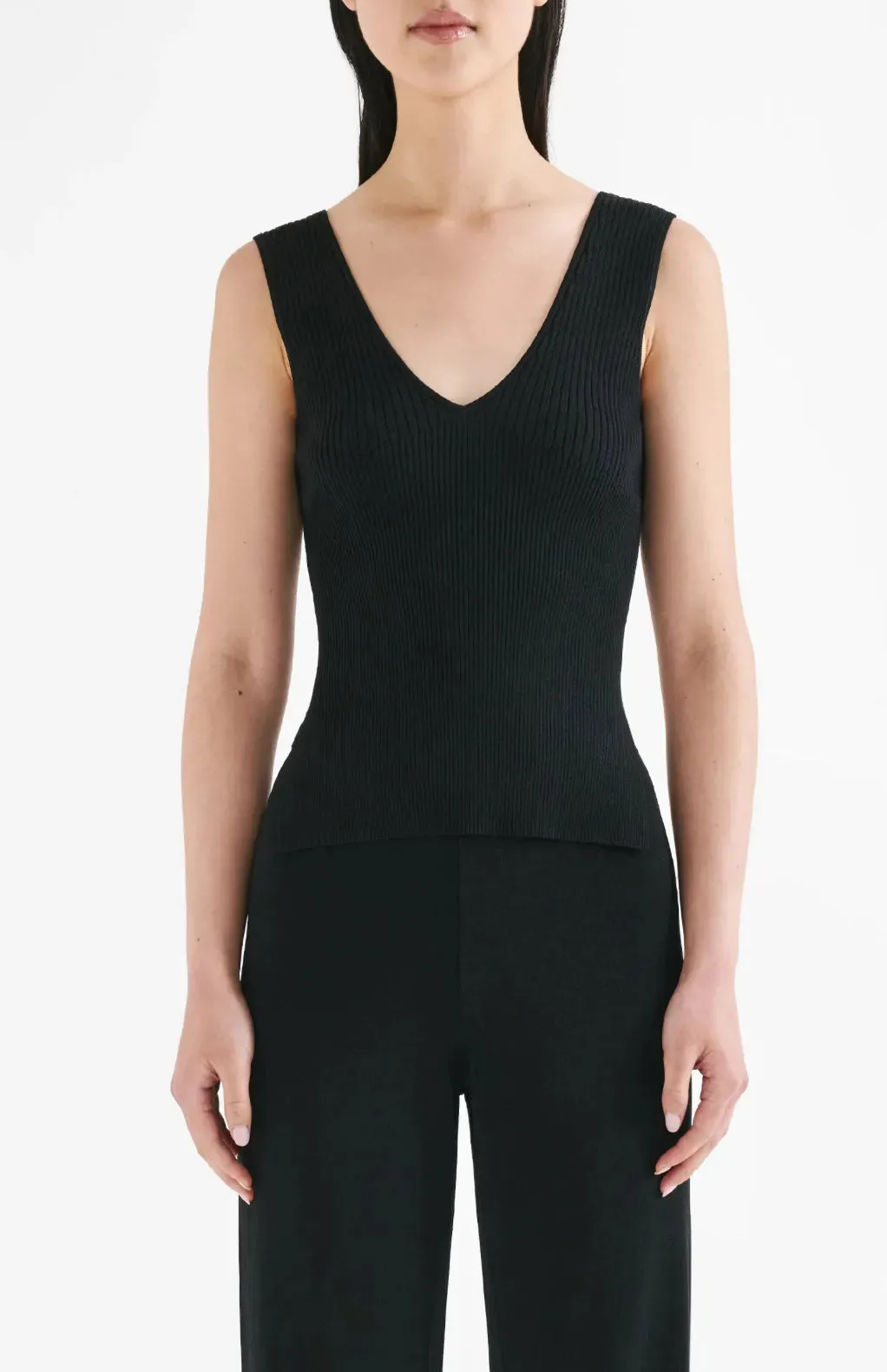 Nude Lucy Mason Knit Top in Black