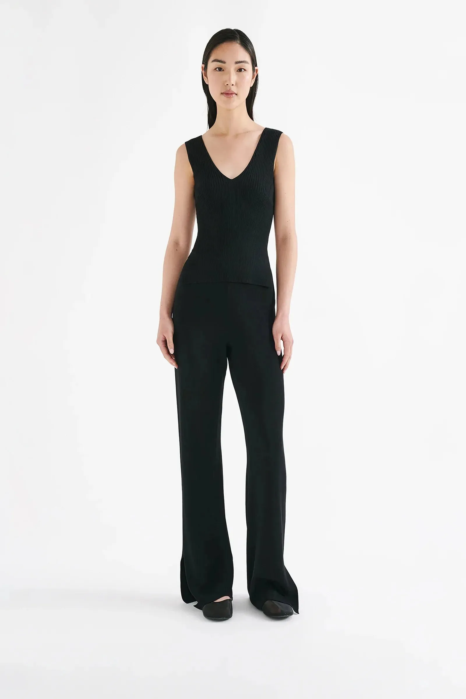 Nude Lucy Mason Knit Top in Black