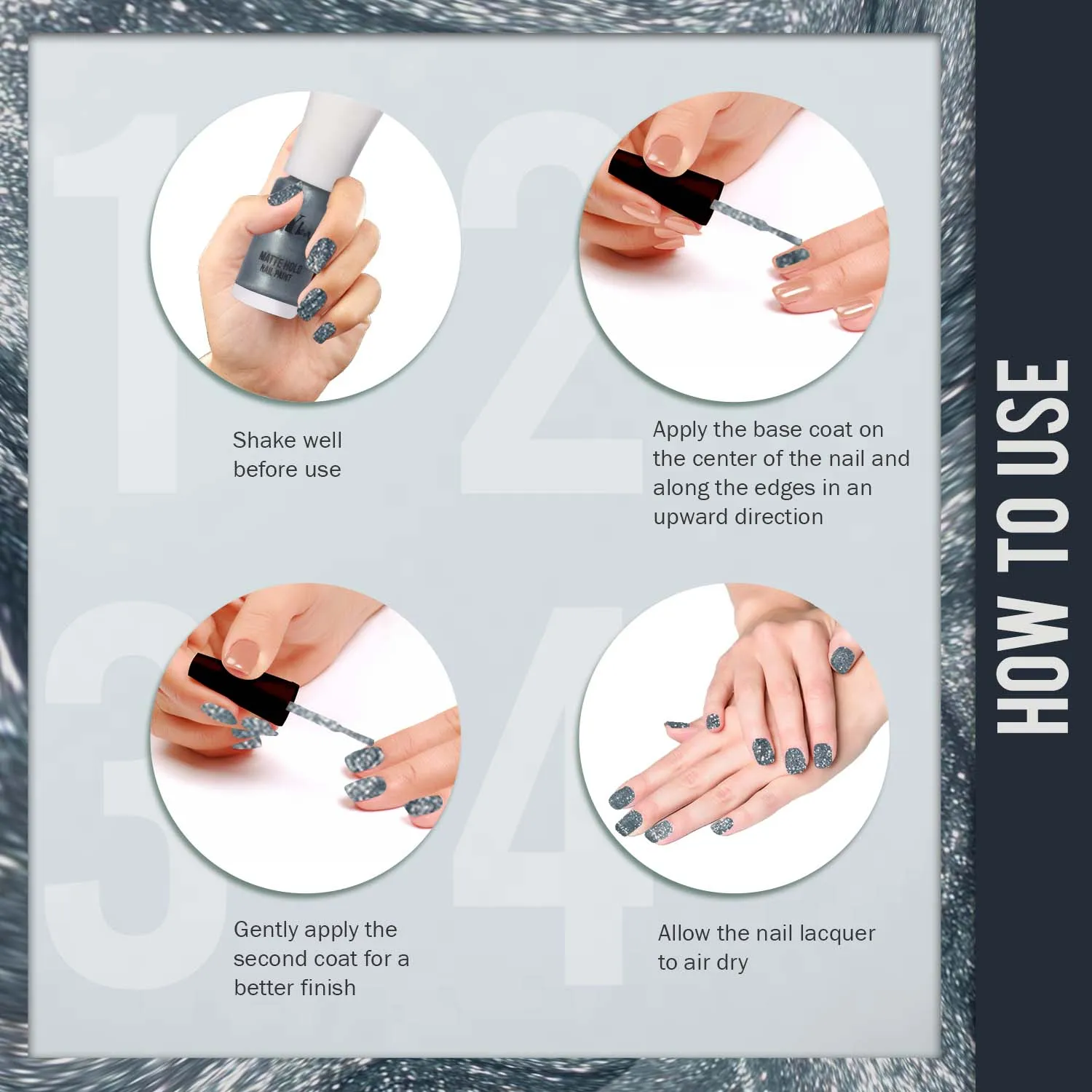 NY Bae Matte Holographic Nail Paint | Matte Finish | Holographic Effect | Chip Resistant | Cruelty Free | Travel Friendly | Mini Nail Paint - Blue Rains 07 (3 ml)