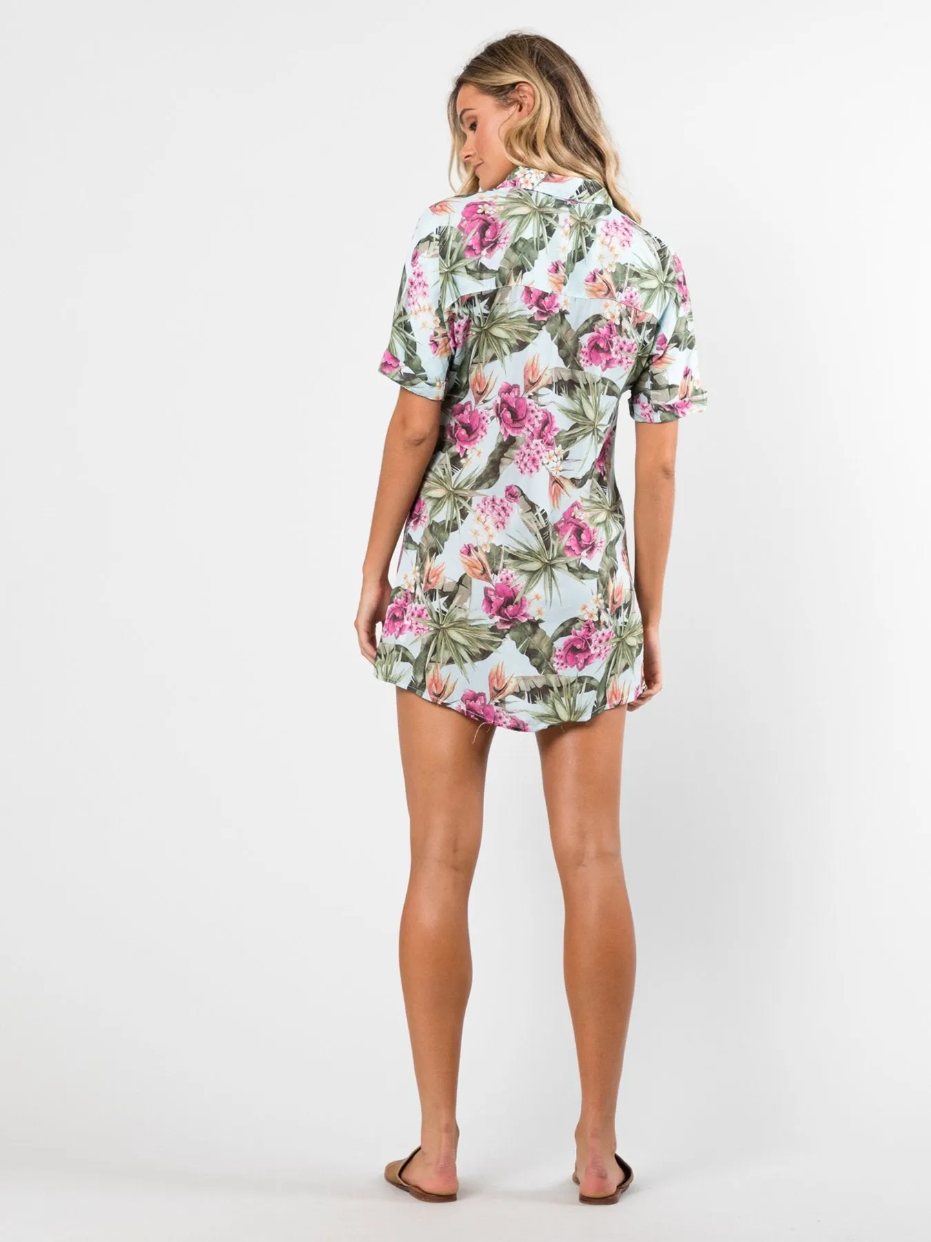 Oasis Party Shirt Dress - Gleam Green