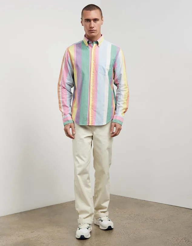 Oxford Shirt - Multistripe - Perky Pink