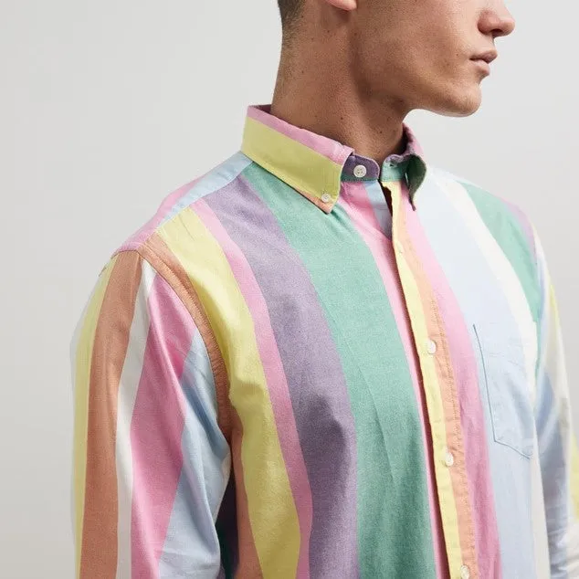 Oxford Shirt - Multistripe - Perky Pink