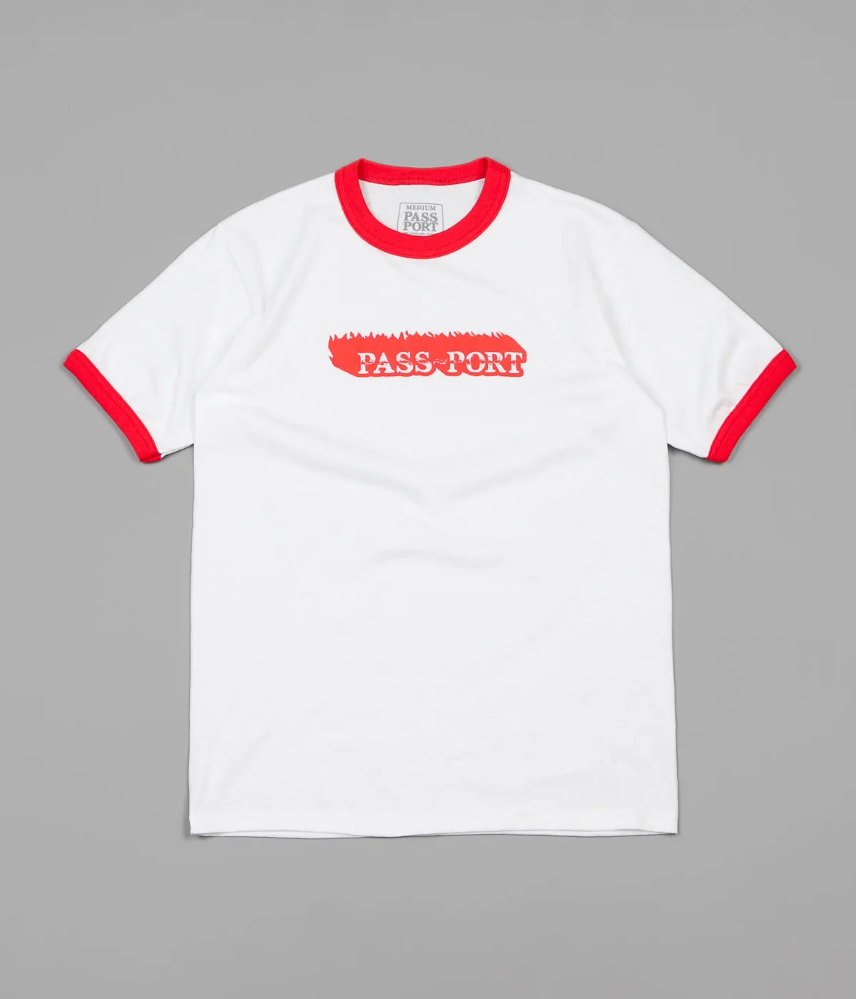 Pass Port Icy Hot Ringer T-Shirt  - White / Red
