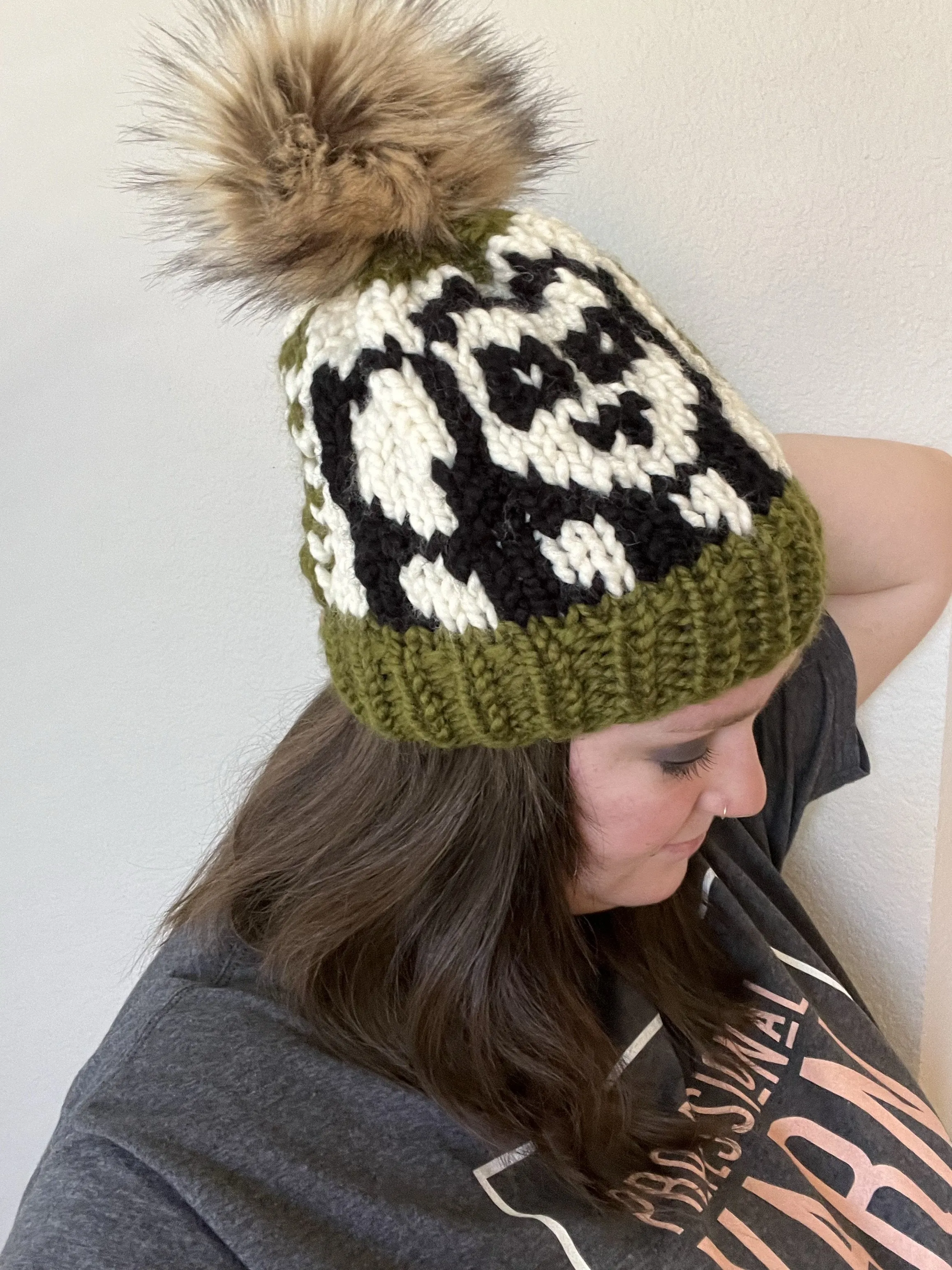 PDF Pattern - The Hungry Panda Beanie - Knitting