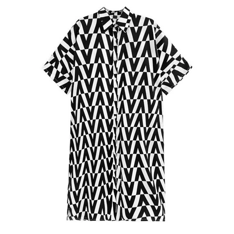 Pre Order:  Printed Loose Long Shirt Dress
