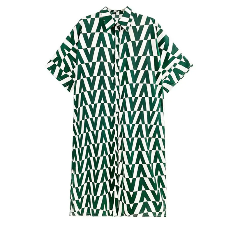 Pre Order:  Printed Loose Long Shirt Dress
