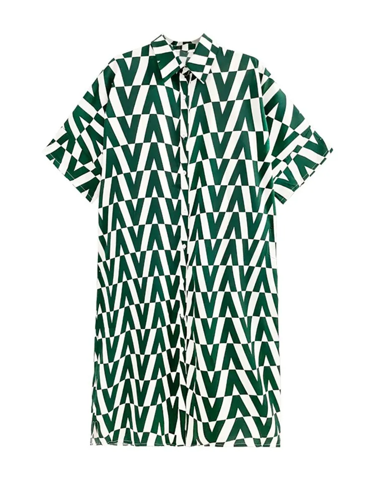 Pre Order:  Printed Loose Long Shirt Dress