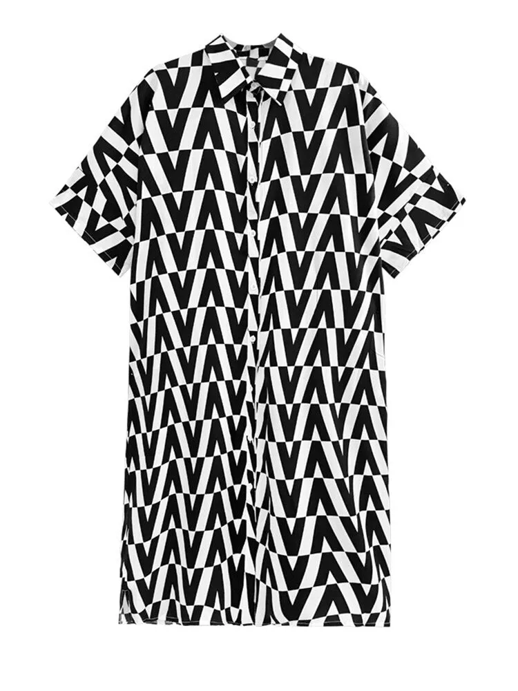 Pre Order:  Printed Loose Long Shirt Dress